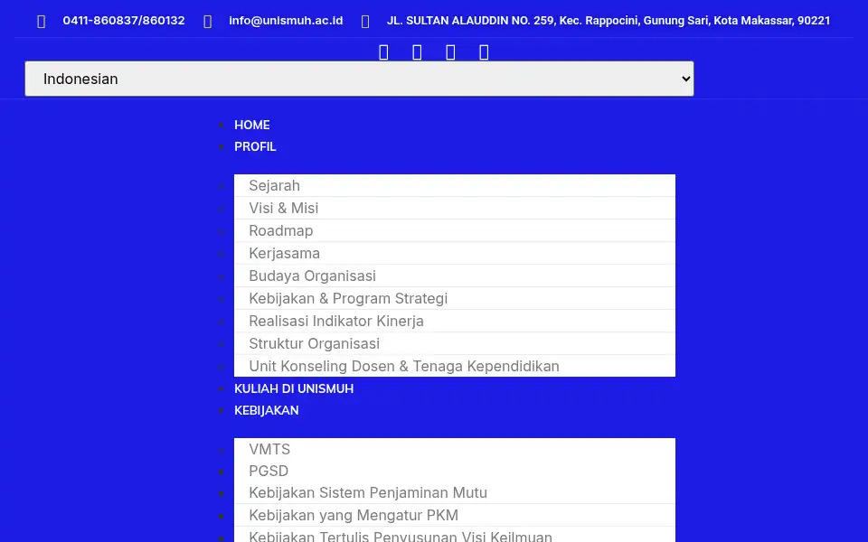 Screenshot of unismuh.ac.id