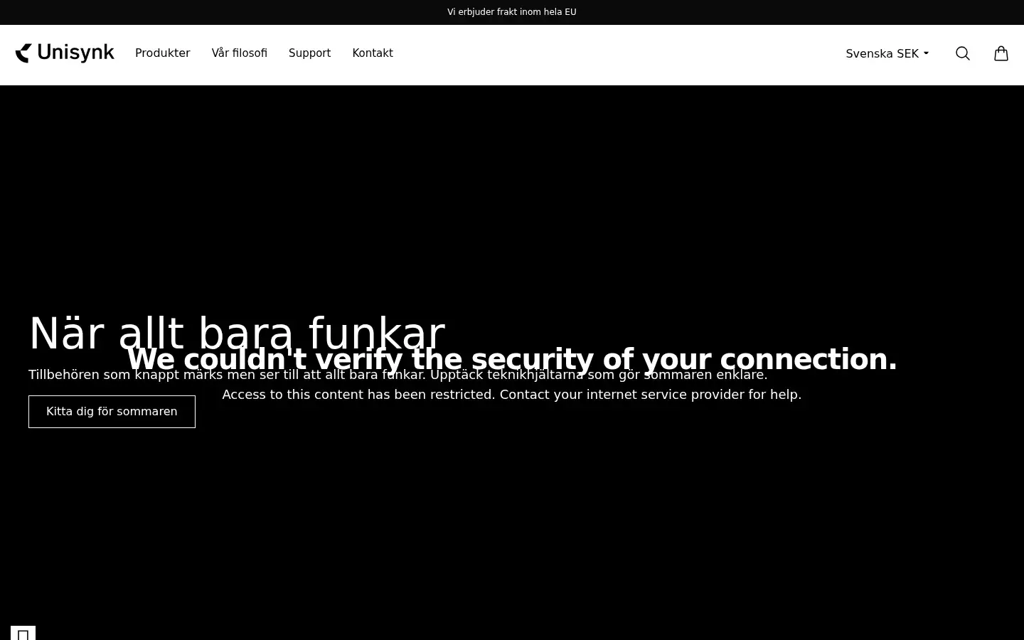 Screenshot of unisynk.se