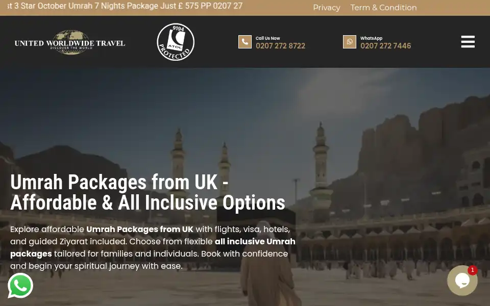 Screenshot of united-travel.co.uk