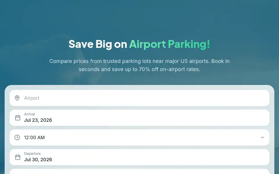 Screenshot of unitedairportparking.com