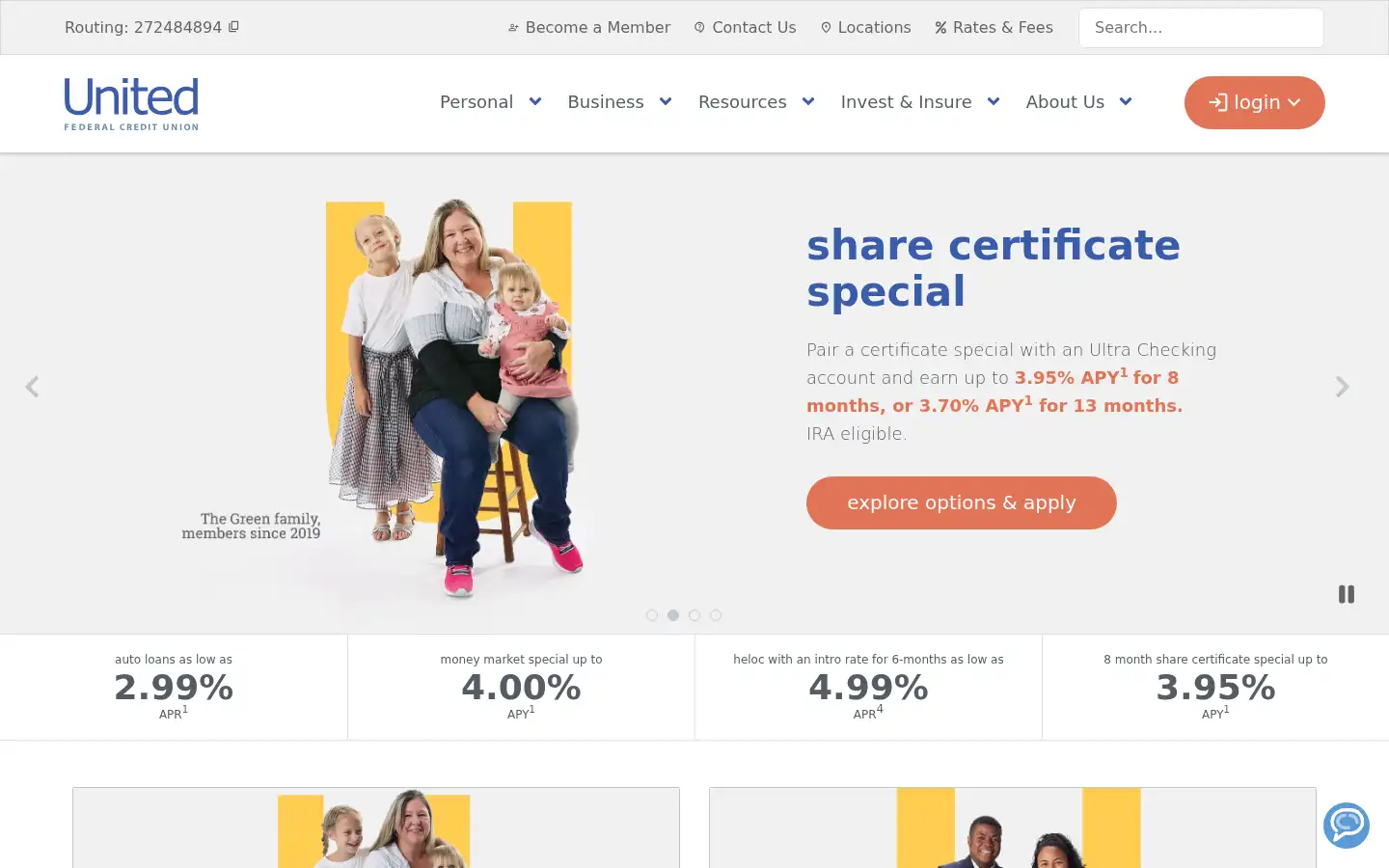 Screenshot of unitedfcu.com