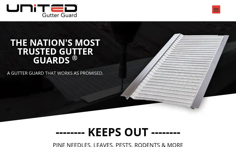 Screenshot of unitedgutterguard.com