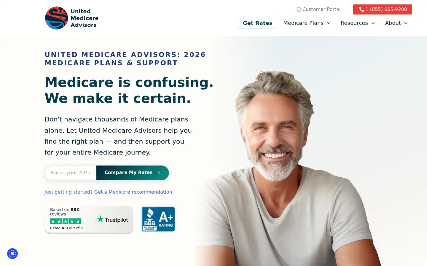 Screenshot of unitedmedicareadvisors.com