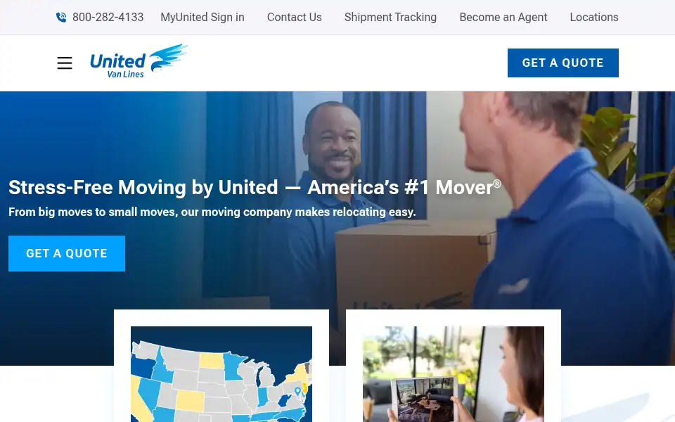 Screenshot of unitedvanlines.com