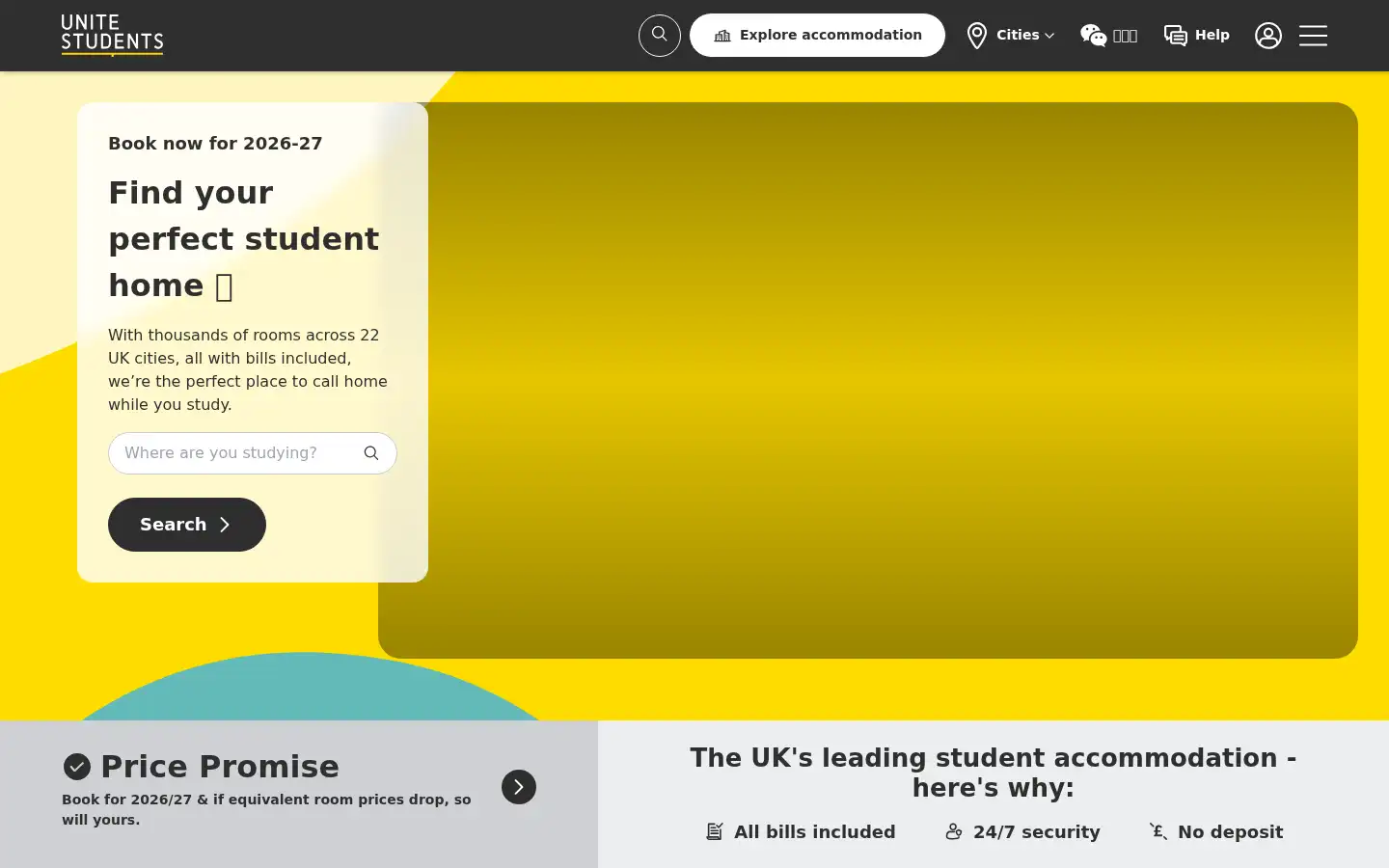 Screenshot of unitestudents.com