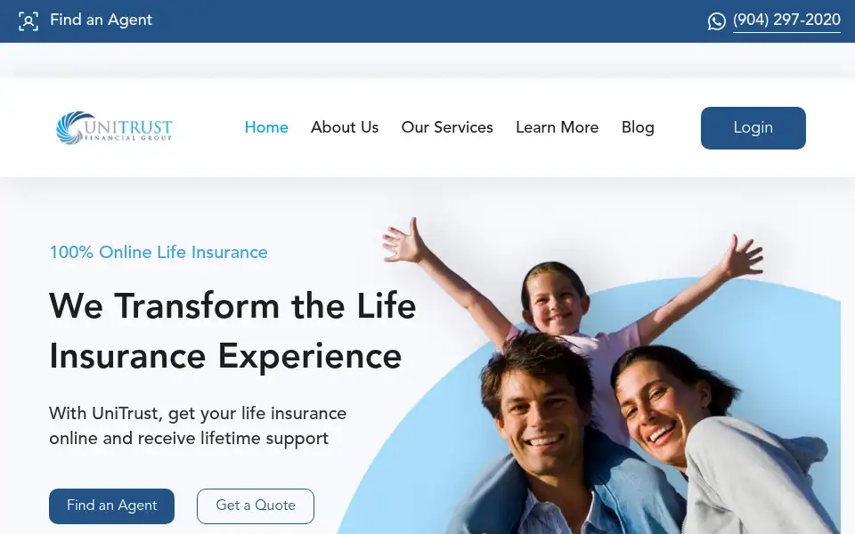 Screenshot of unitrustlife.com