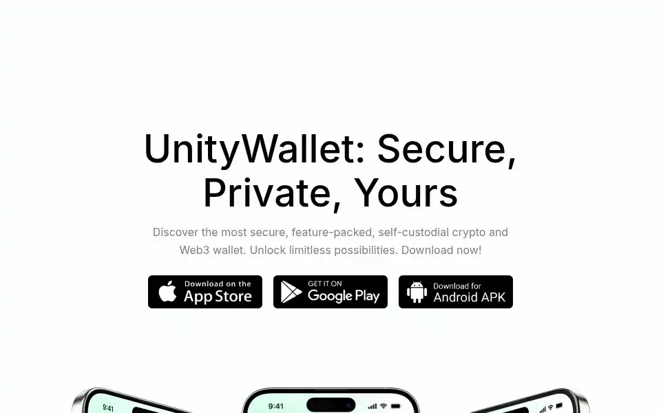 Screenshot of unitywallet.com