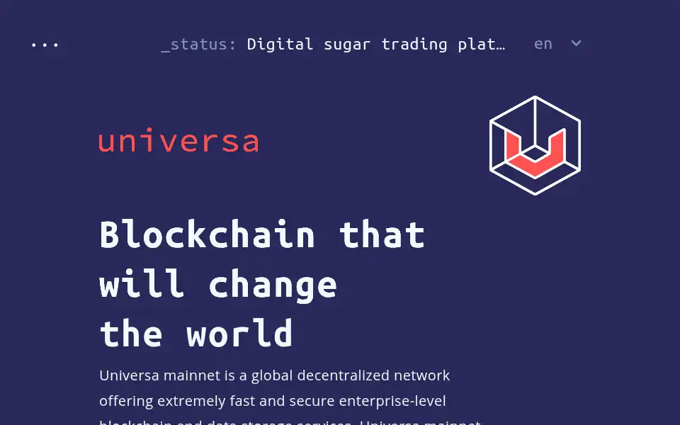 Screenshot of universablockchain.com