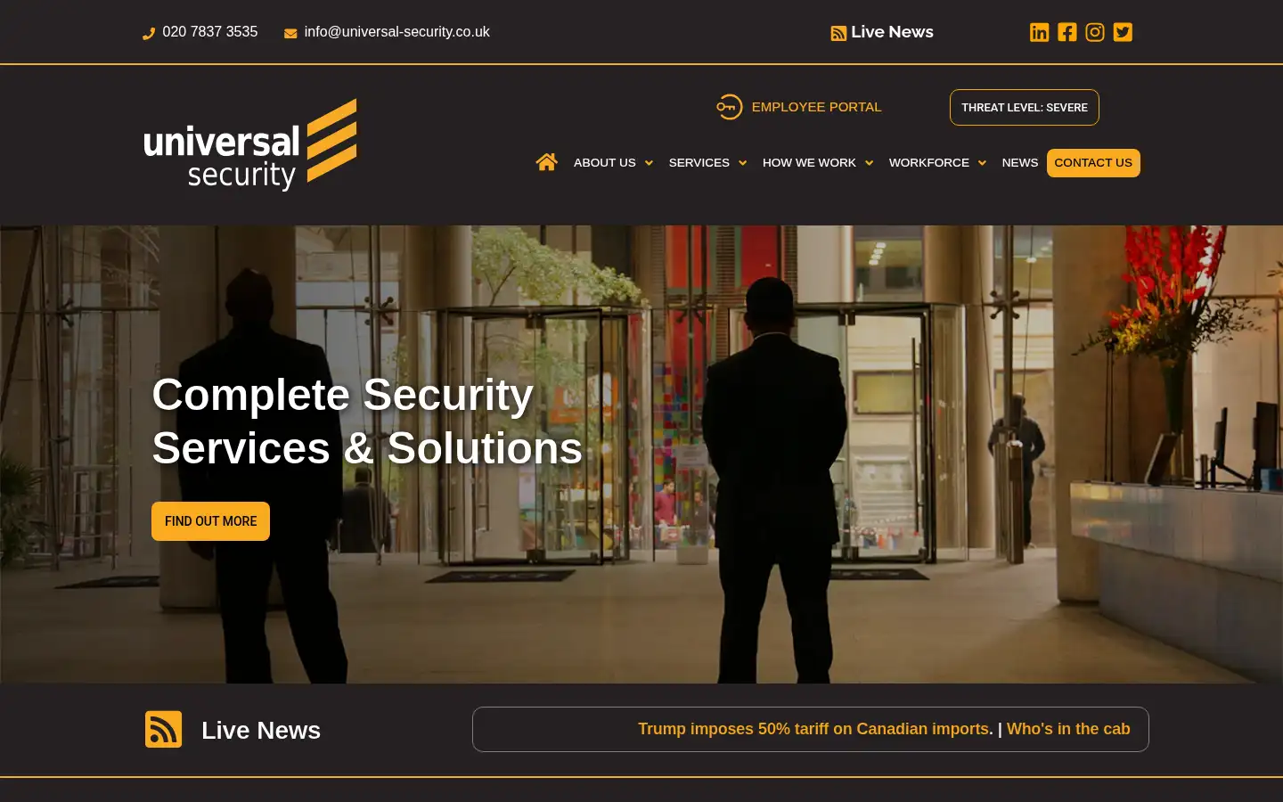 Screenshot of universal-security.co.uk