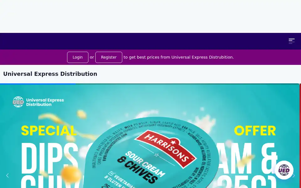 Screenshot of universalexpressdistribution.co.uk