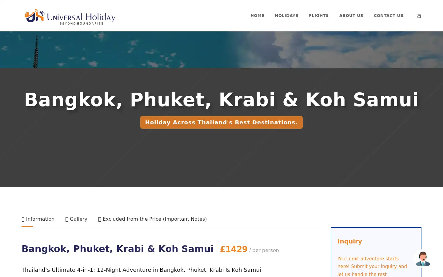Screenshot of universalholiday.co.uk