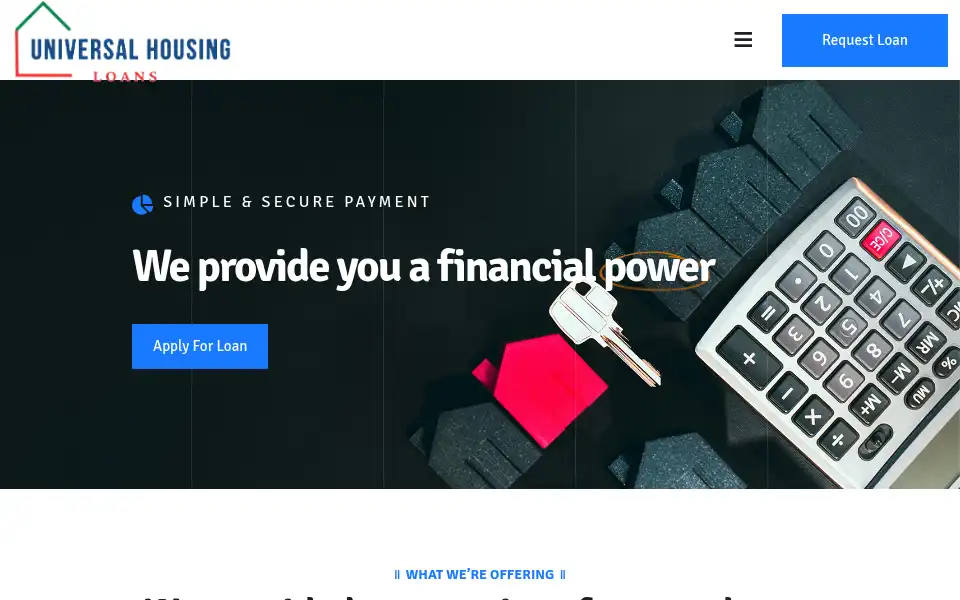 Screenshot of universalhousingloans.com