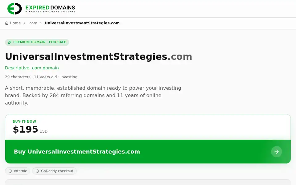 Screenshot of universalinvestmentstrategies.com