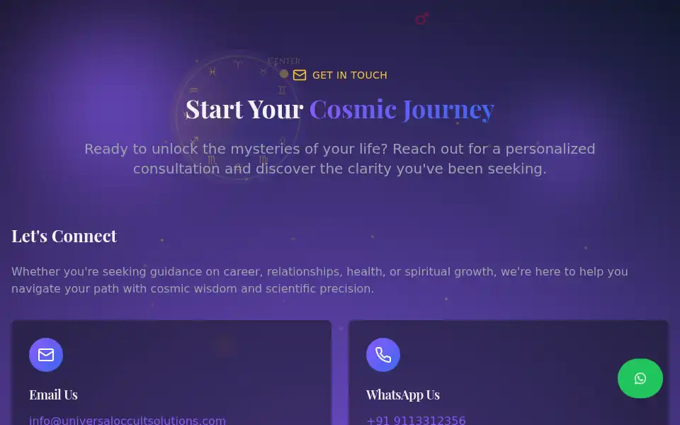 Screenshot of universaloccultsolutions.com