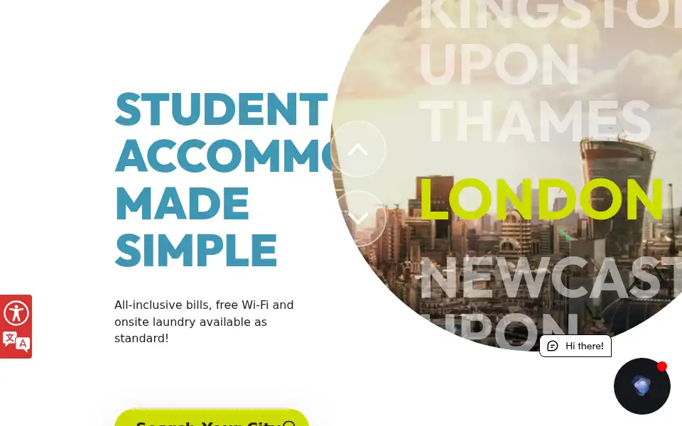 Screenshot of universalstudentliving.com