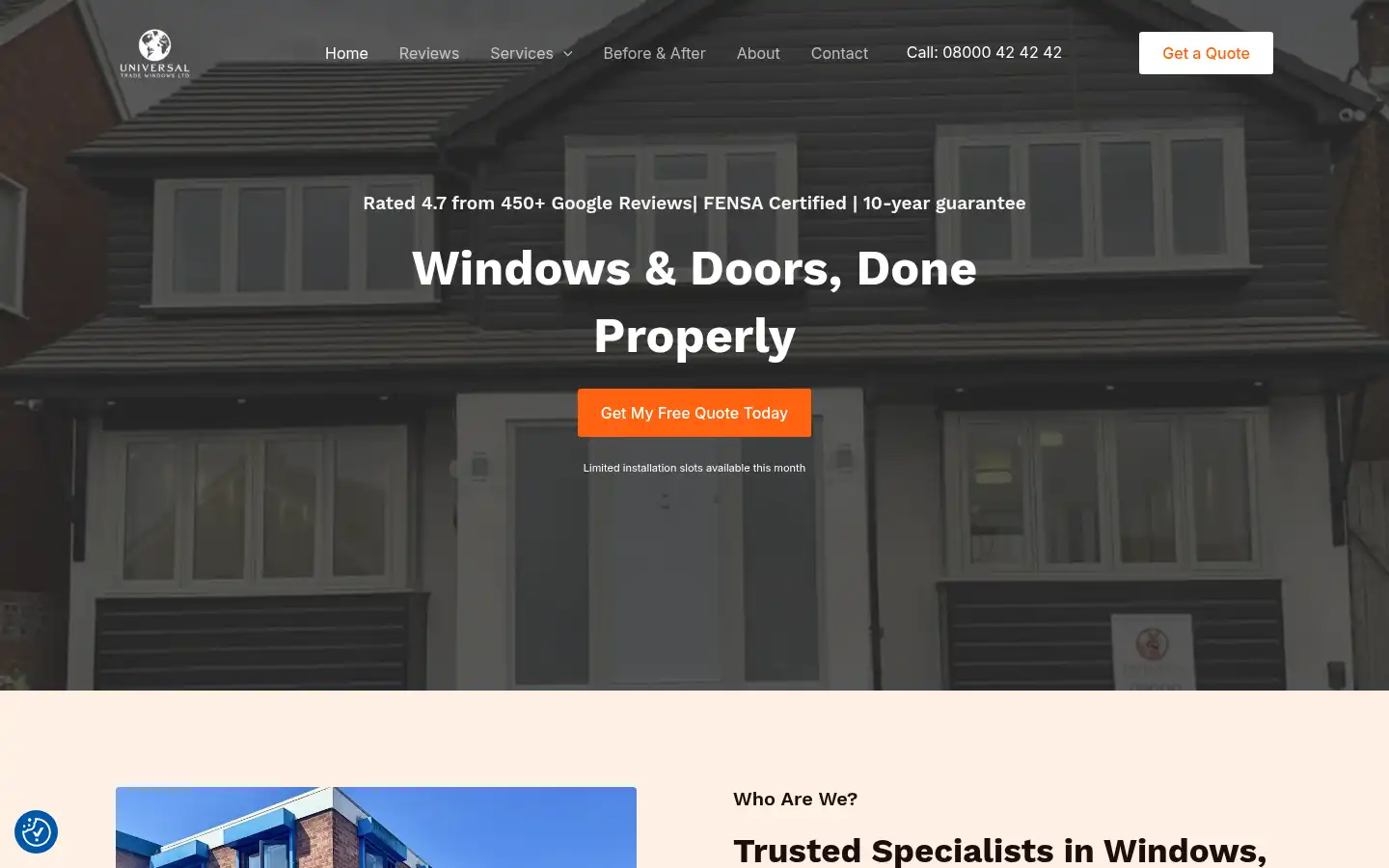 Screenshot of universaltradewindows.com