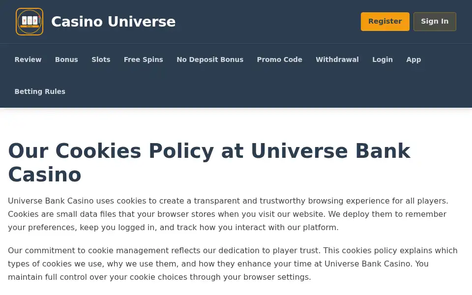 Screenshot of universe-bank.com
