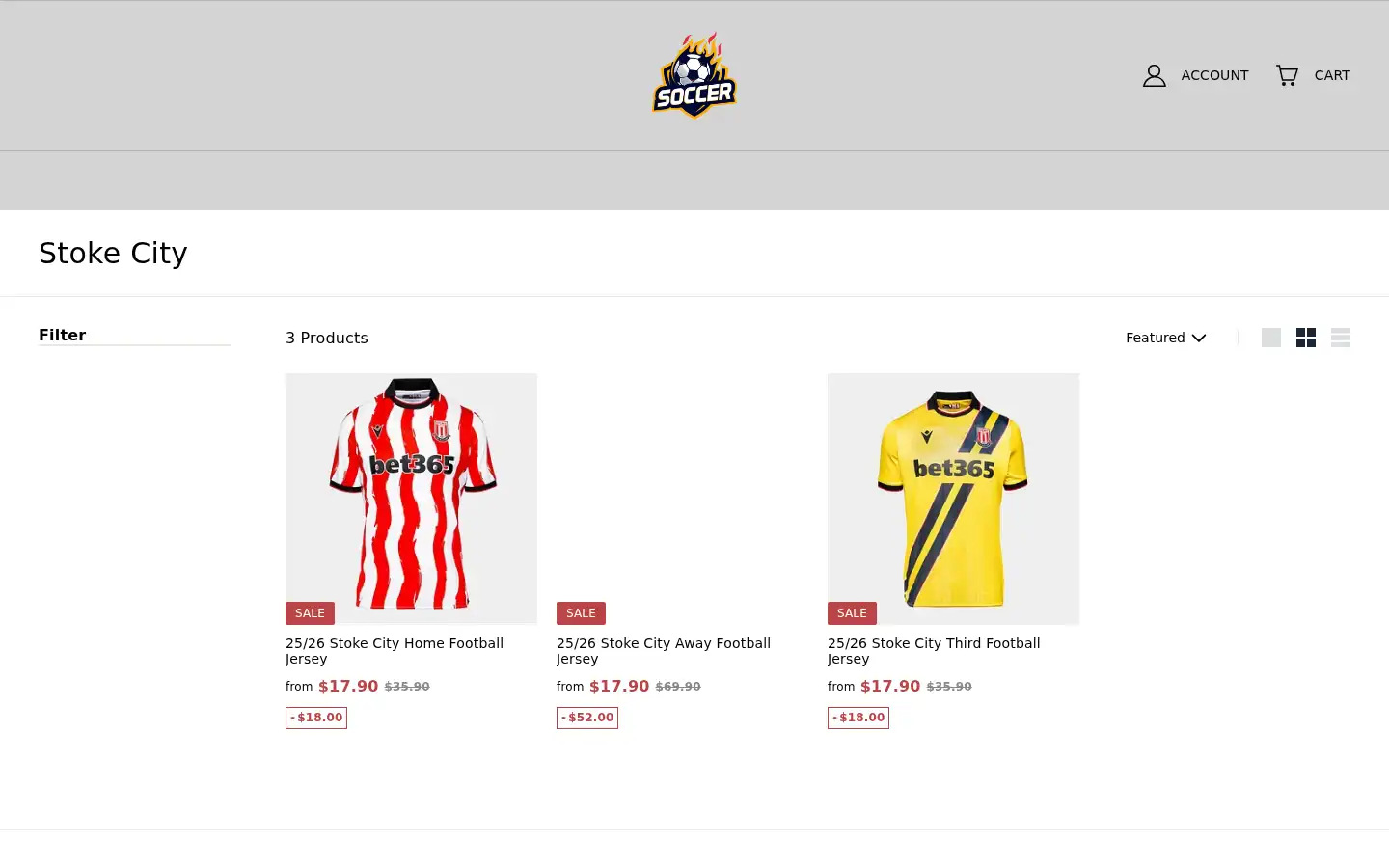 Screenshot of universejersey.com