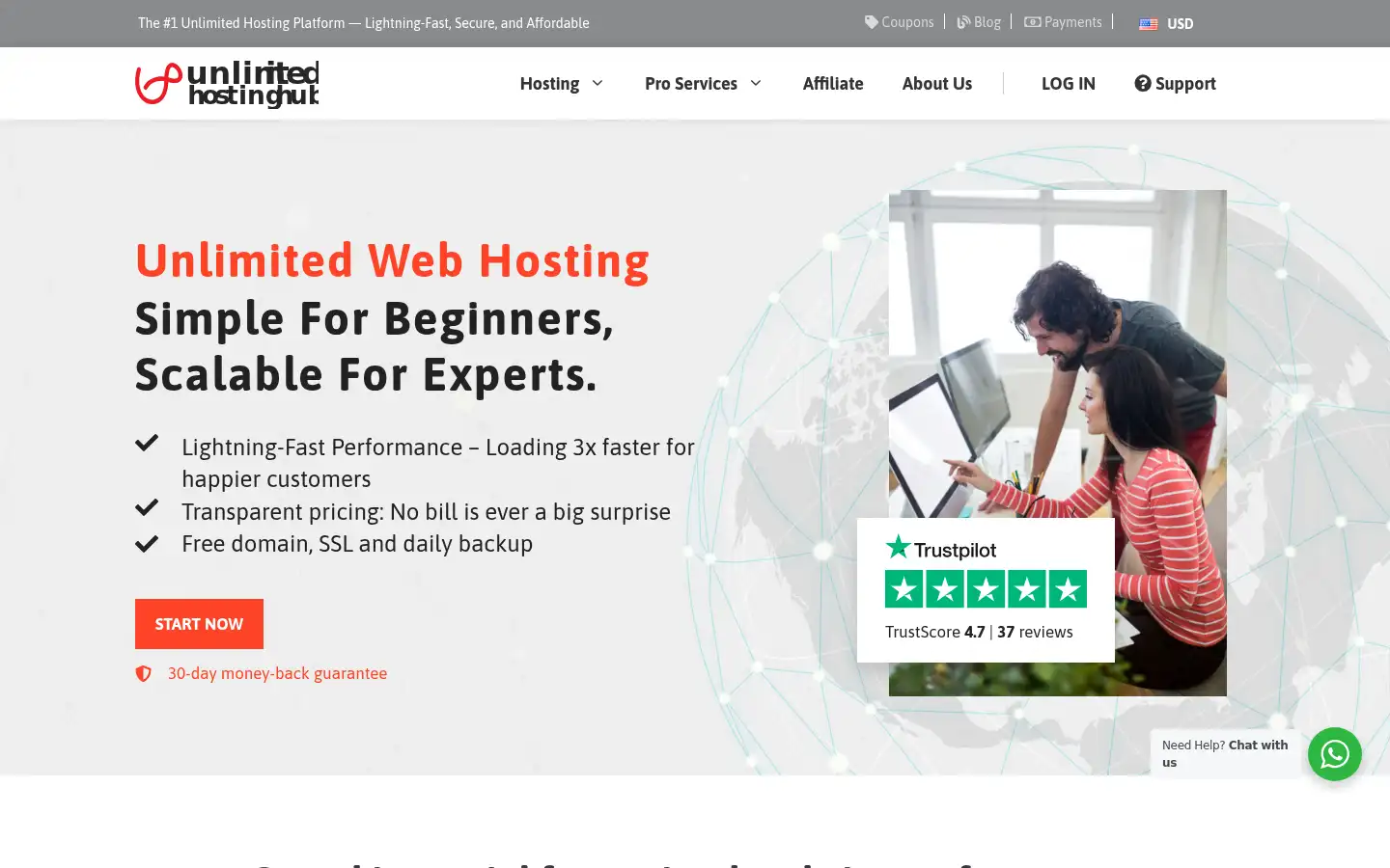 Screenshot of unlimitedhostinghub.com