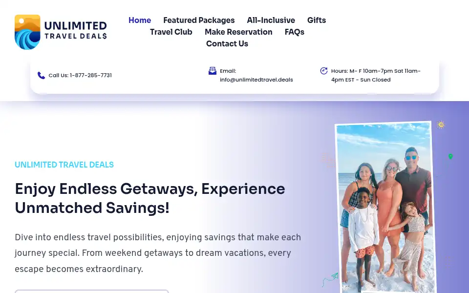 Screenshot of unlimitedtravel.deals