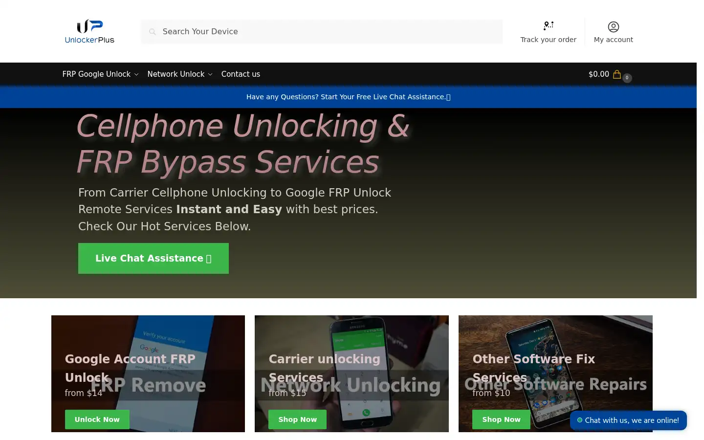 Screenshot of unlockerplus.com