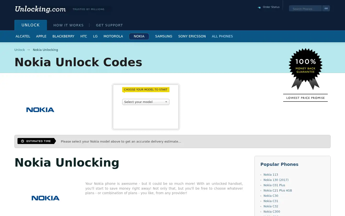 Screenshot of unlocking.com