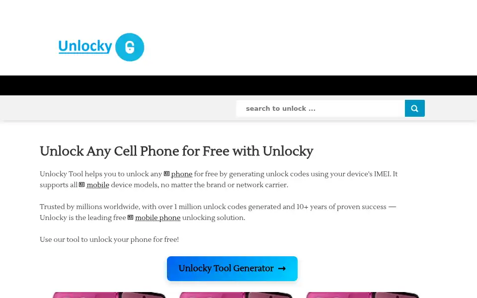 Screenshot of unlocky.org