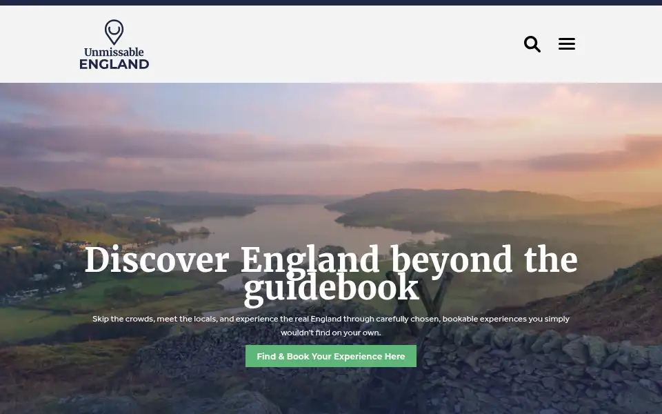 Screenshot of unmissableengland.com