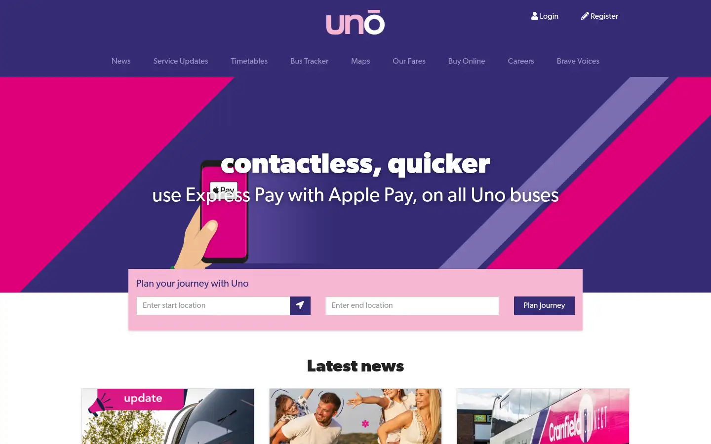 Screenshot of unobus.info