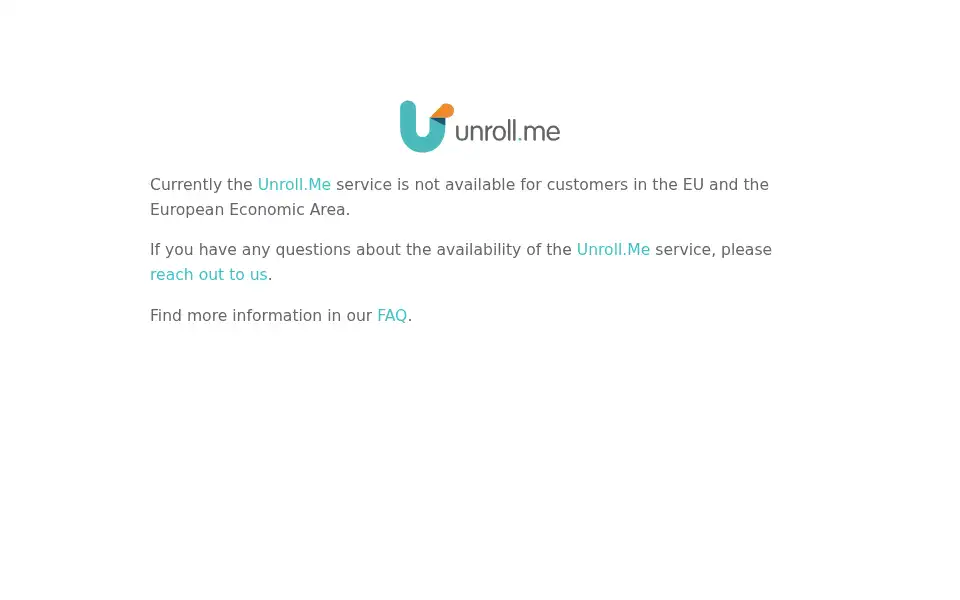 Screenshot of unroll.me