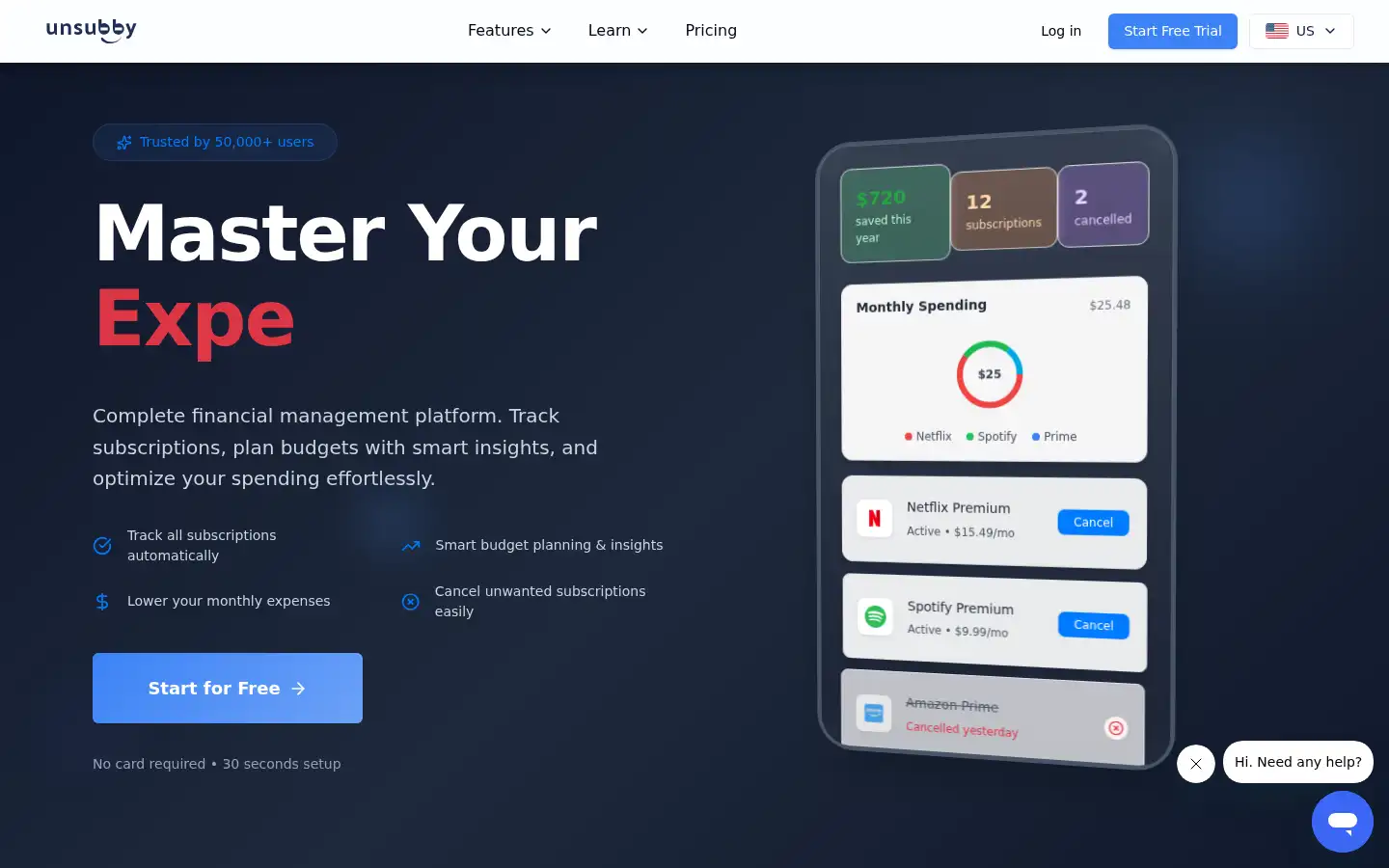 Screenshot of unsubby.com