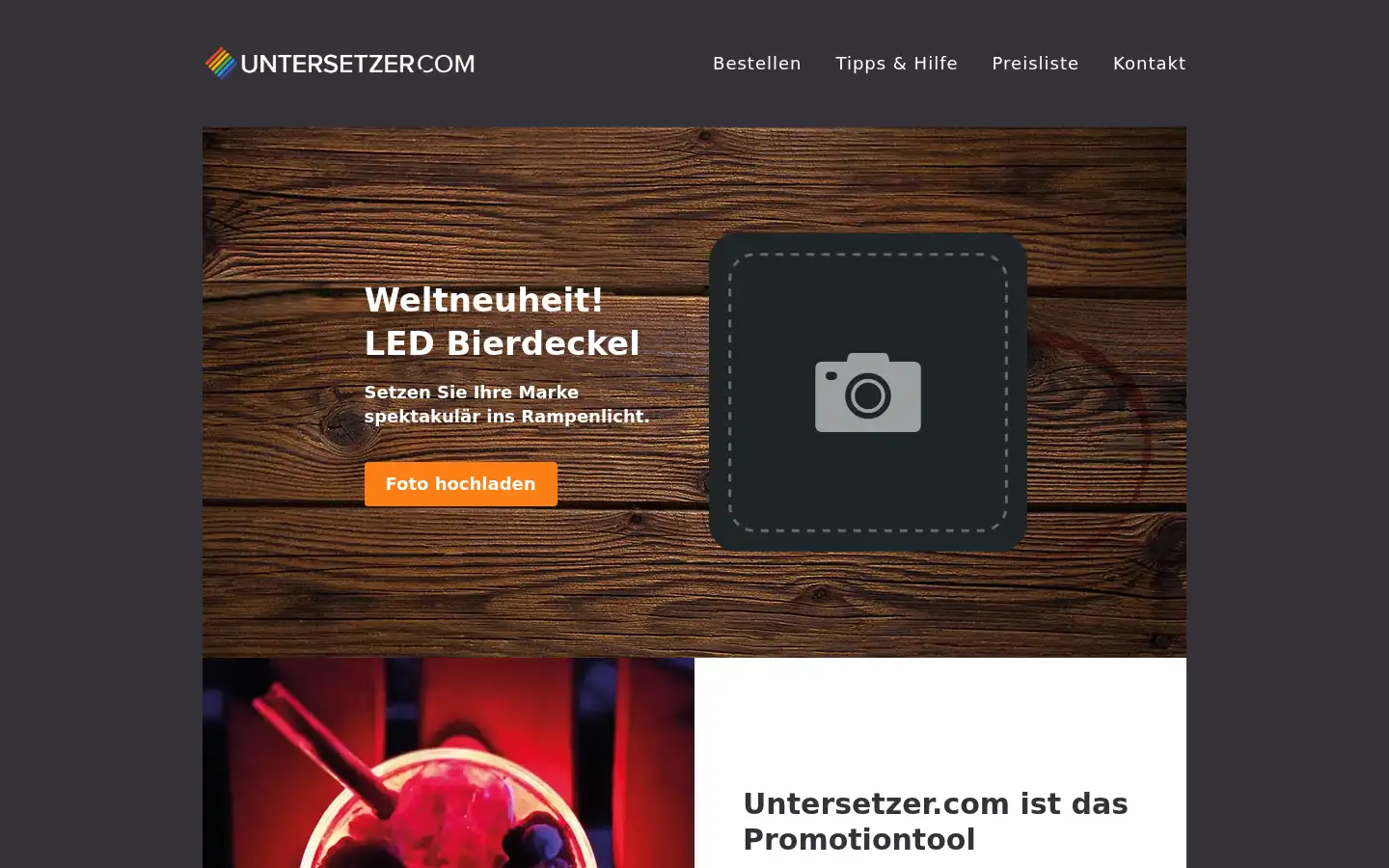 Screenshot of untersetzer.com