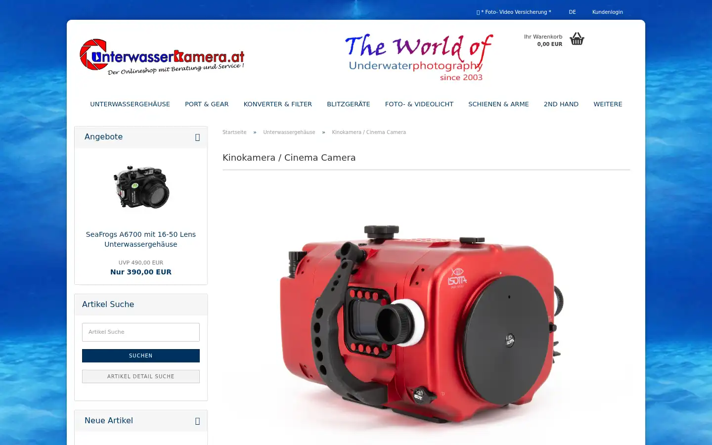 Screenshot of unterwasserkamera.at