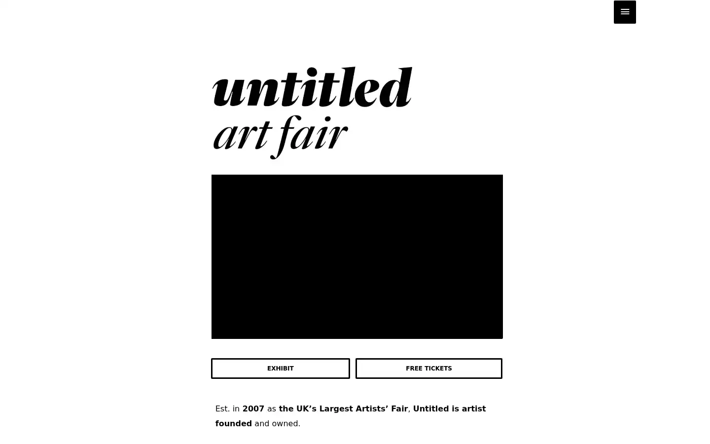 Screenshot of untitledartistsfair.co.uk
