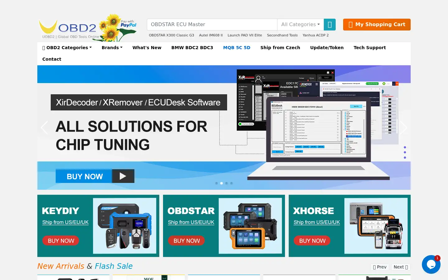 Screenshot of uobdii.com