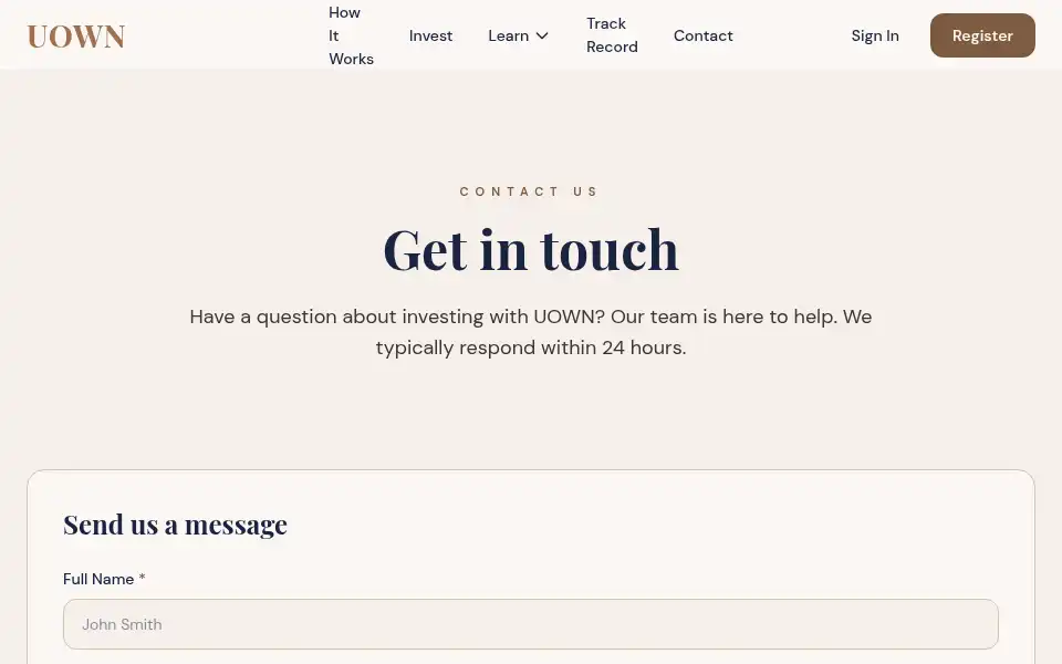 Screenshot of uown.co