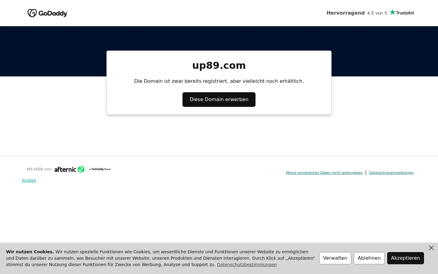 Screenshot of up89.com