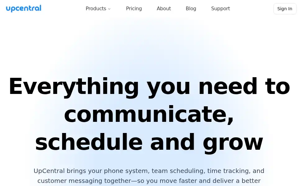 Screenshot of upcentral.io