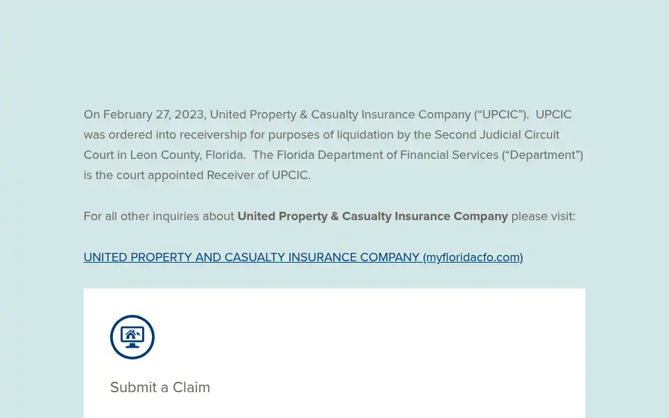 Screenshot of upcinsurance.com