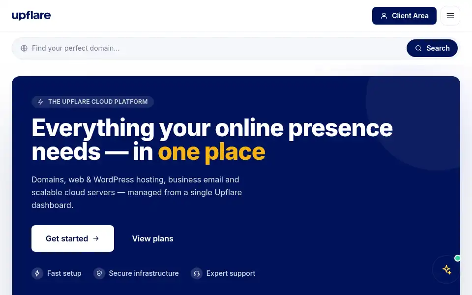 Screenshot of upflare.com
