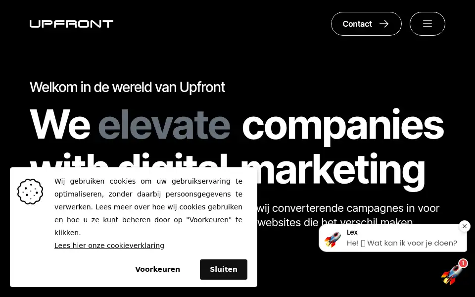 Screenshot of upfront.digital