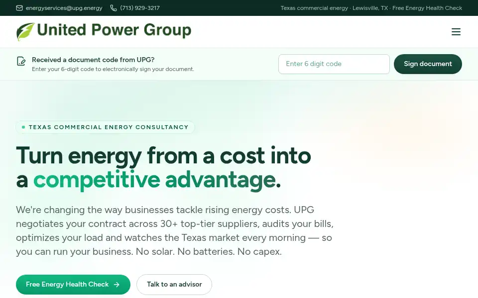 Screenshot of upg.energy