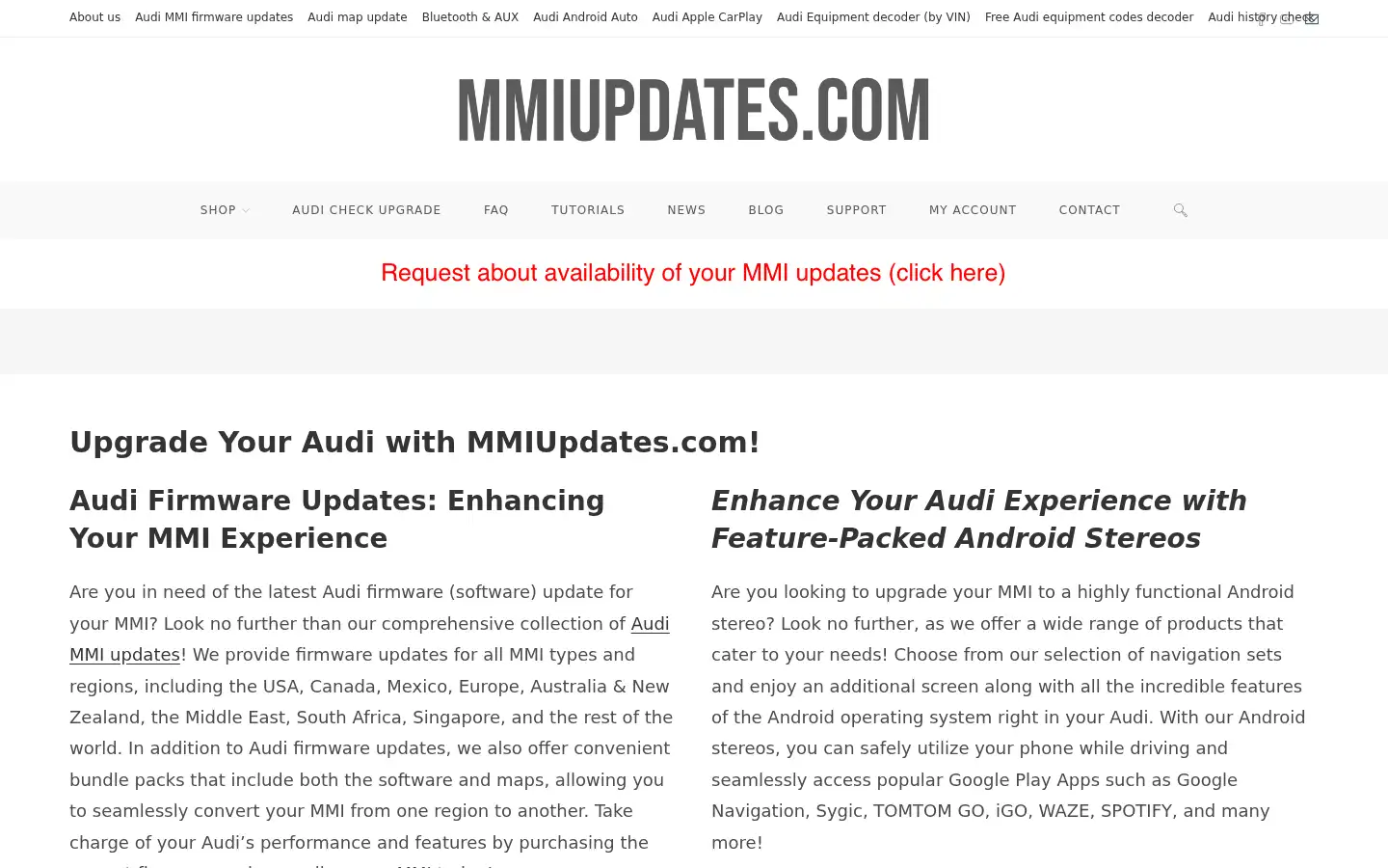 Screenshot of upgrademyaudi.net