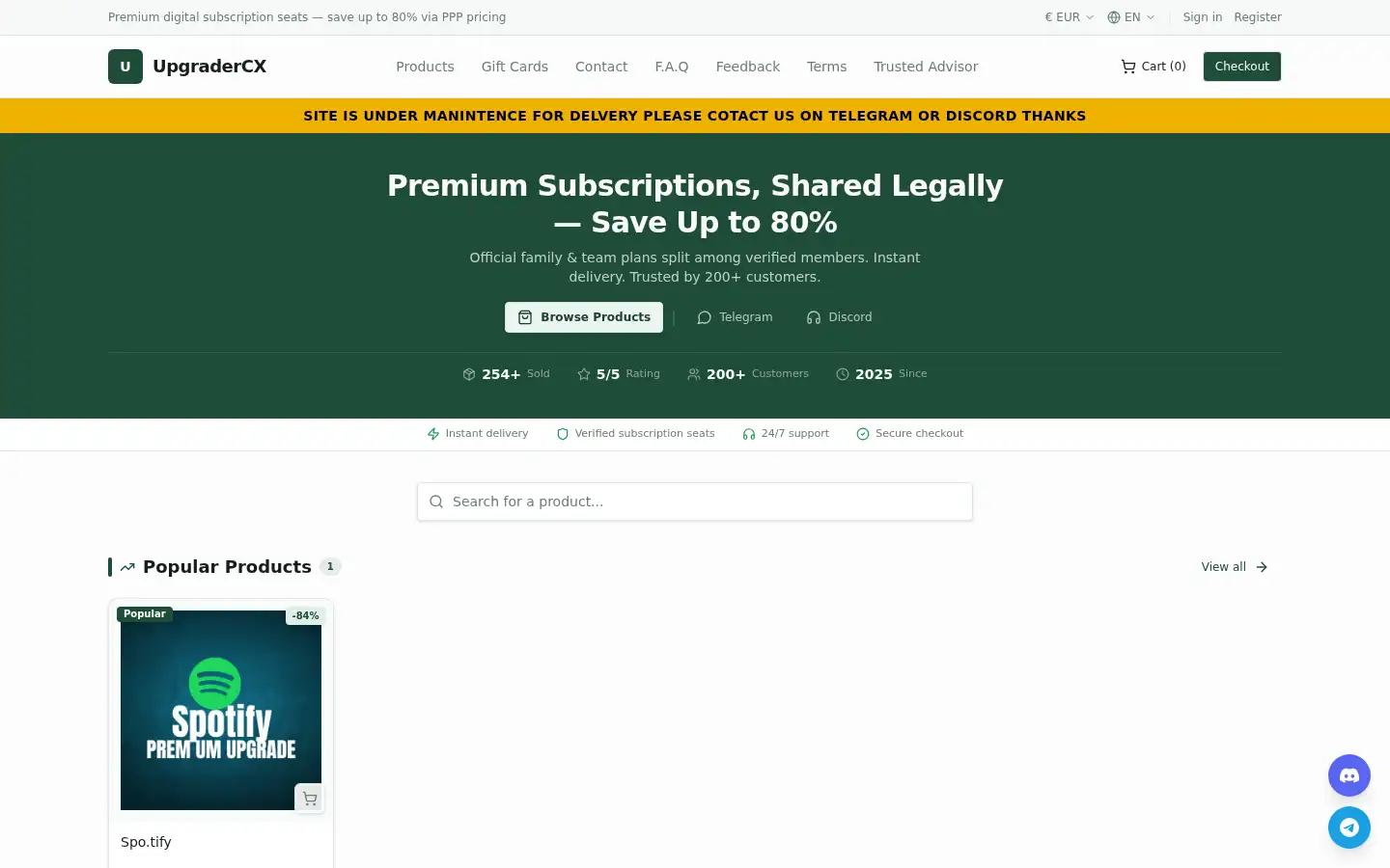 Screenshot of upgradercx.com