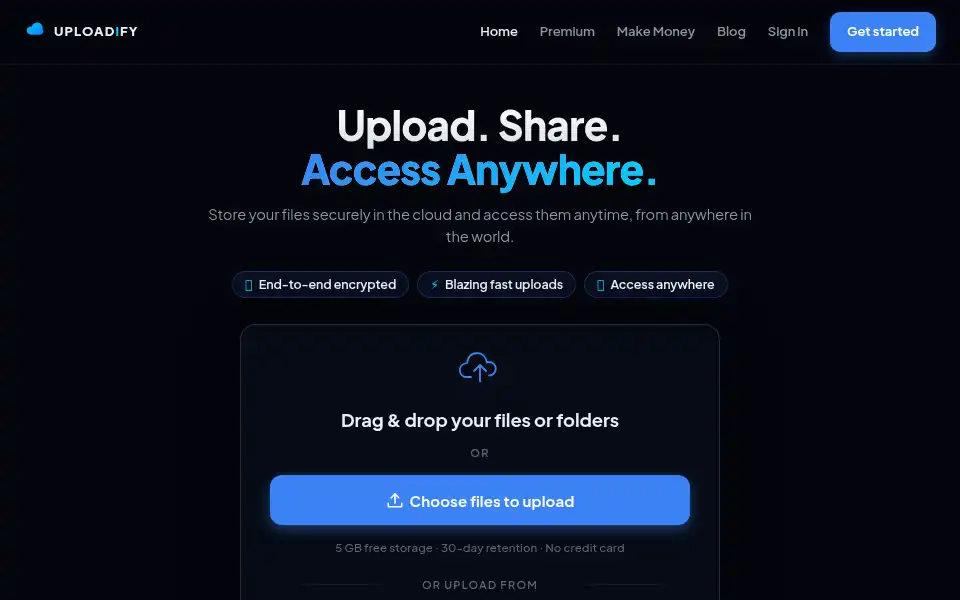 Screenshot of uploadify.org
