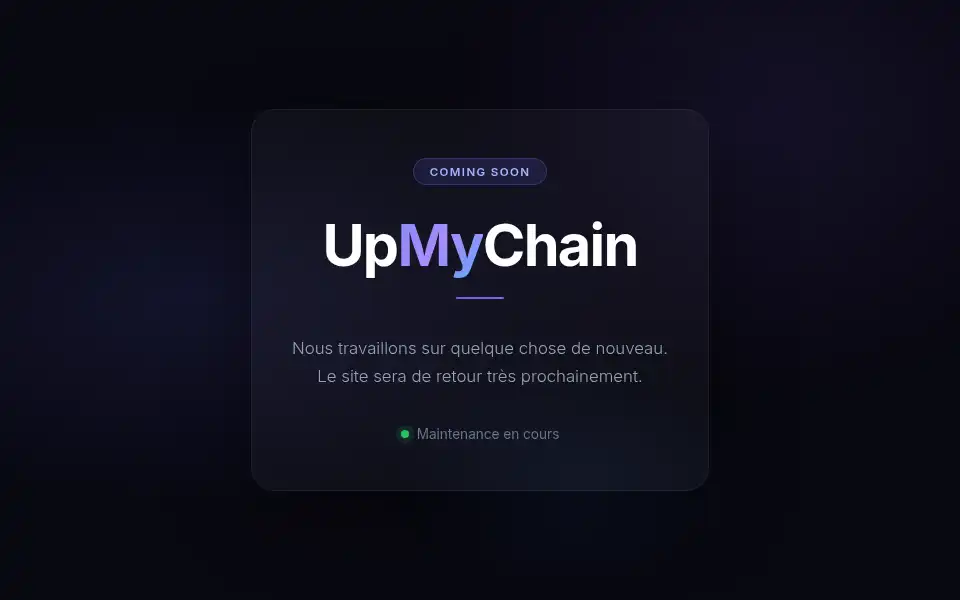 Screenshot of upmychain.com