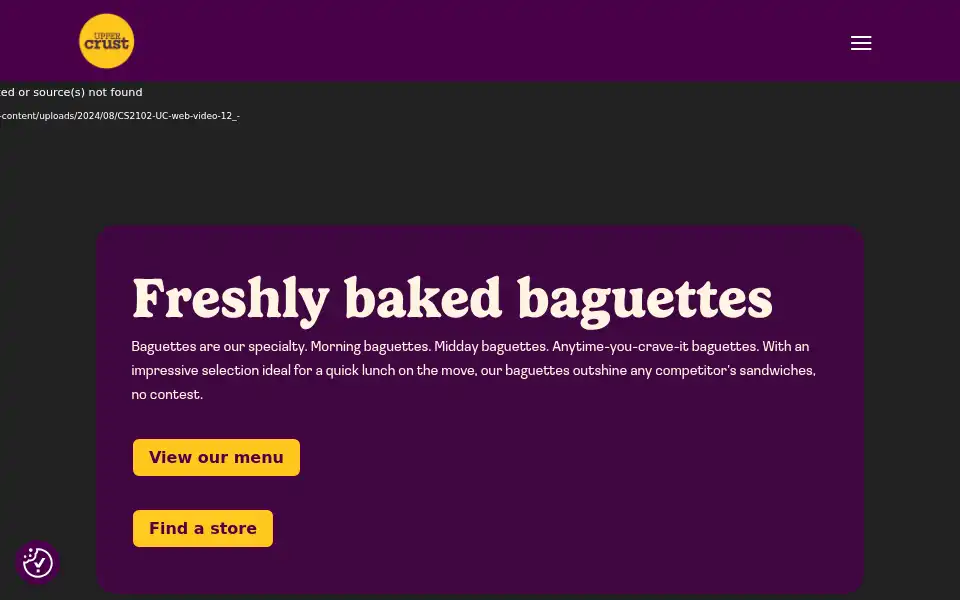 Screenshot of uppercrust-baguettes.com