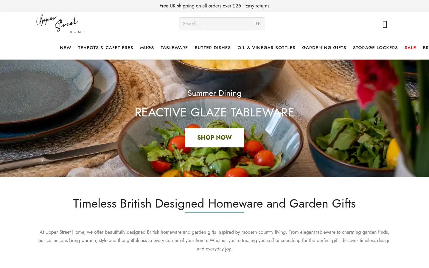 Screenshot of upperstreethome.com