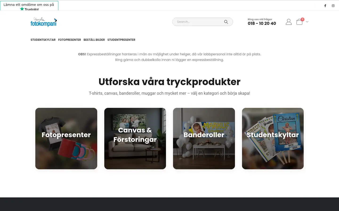 Screenshot of uppsalafotokompani.se