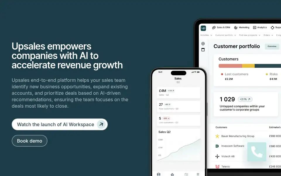 Screenshot of upsales.com